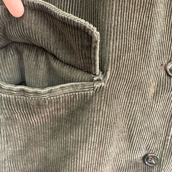 J. Crew Women’s Dark Brown Corduroy 4 Button Collar Y2K 90s Chore Coat - Picture 6 of 12